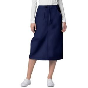 NWT Adar Mid-Calf Drawstring Straight Uniform Scrub Skirt Navy Women's Size 10